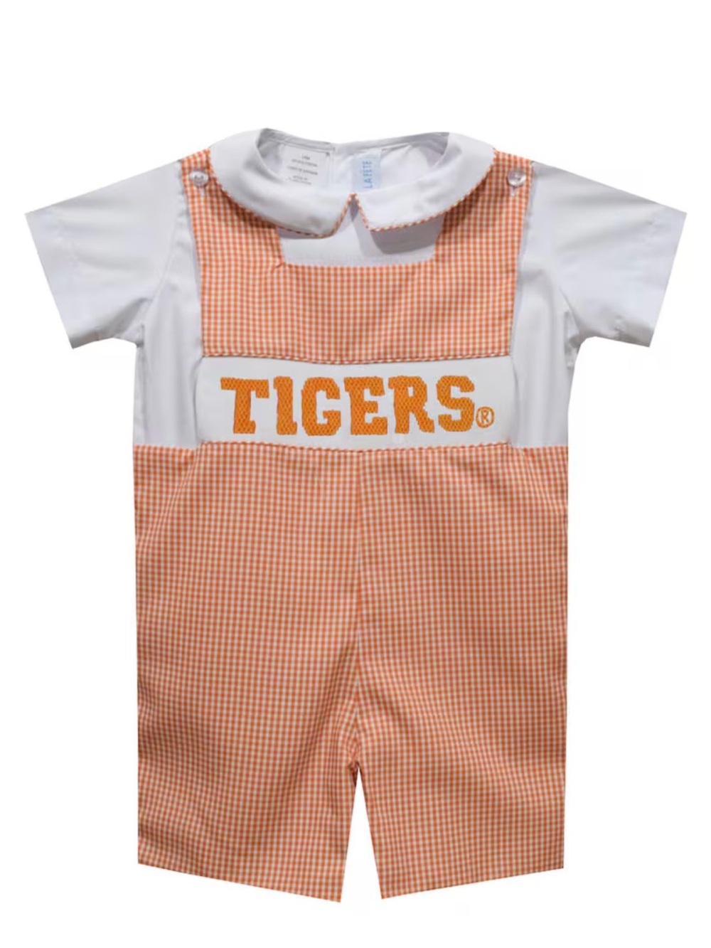 Vive La Fête Clemson Tigers Boys Gingham Shortall Set Size 3 NWT